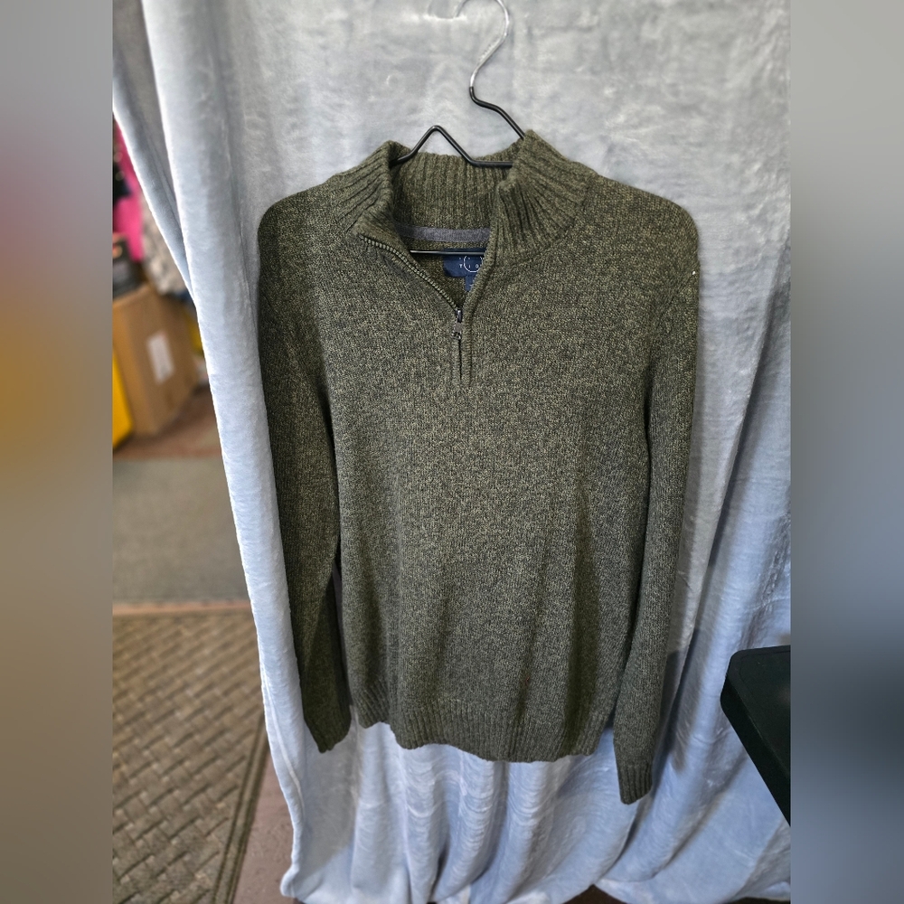 Mens Medium Olive green Even Tide pullover sweater